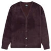 Stussy Shaggy Cardigan - Eggplant -Fashion Clothing Store Stussy Shaggy Cardigan Eggplant 117094 EGGP 10 08 2021 01