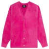Stussy Shaggy Cardigan - Fuchsia -Fashion Clothing Store Stussy Shaggy Cardigan Fuchsia 117094 FUCS 11 26 22 Feature MG