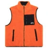 Stussy Sherpa Reversible Vest - Tangerine -Fashion Clothing Store Stussy Sherpa Reversible Vest Tangerine 118528 TANG 09 10 23 Feature KN