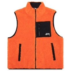 Stussy Sherpa Reversible Vest - Tangerine