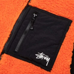 Stussy Sherpa Reversible Vest - Tangerine -Fashion Clothing Store Stussy Sherpa Reversible Vest Tangerine 118528 TANG 09 10 23 Feature KN 6