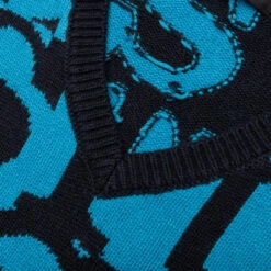 Stussy Stacked Sweater Vest - Dark Navy -Fashion Clothing Store Stussy Stacked Sweater Vest Dark Navy 117192 DNVY 09 10 23 Feature KN 6