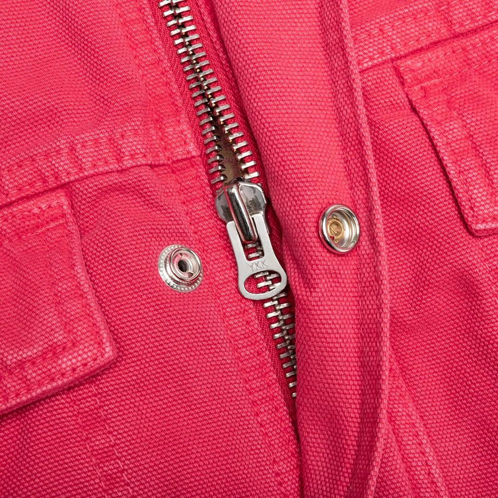 Stussy Washed Canvas Shop Jacket - Hot Pink 7 Stussy Washed Canvas Shop Jacket - Hot Pink - Image 5