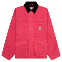 Stussy Washed Canvas Shop Jacket - Hot Pink