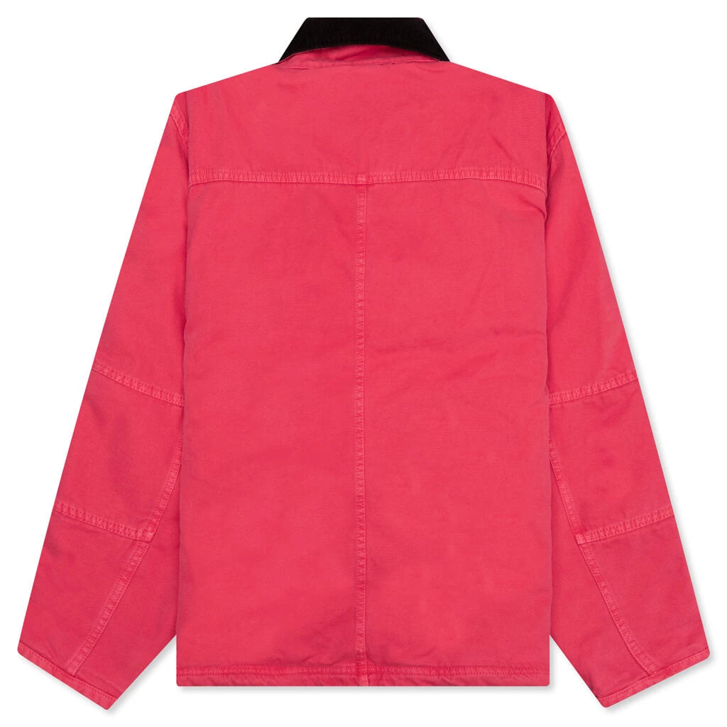 Stussy Washed Canvas Shop Jacket - Hot Pink 4 Stussy Washed Canvas Shop Jacket - Hot Pink - Image 2
