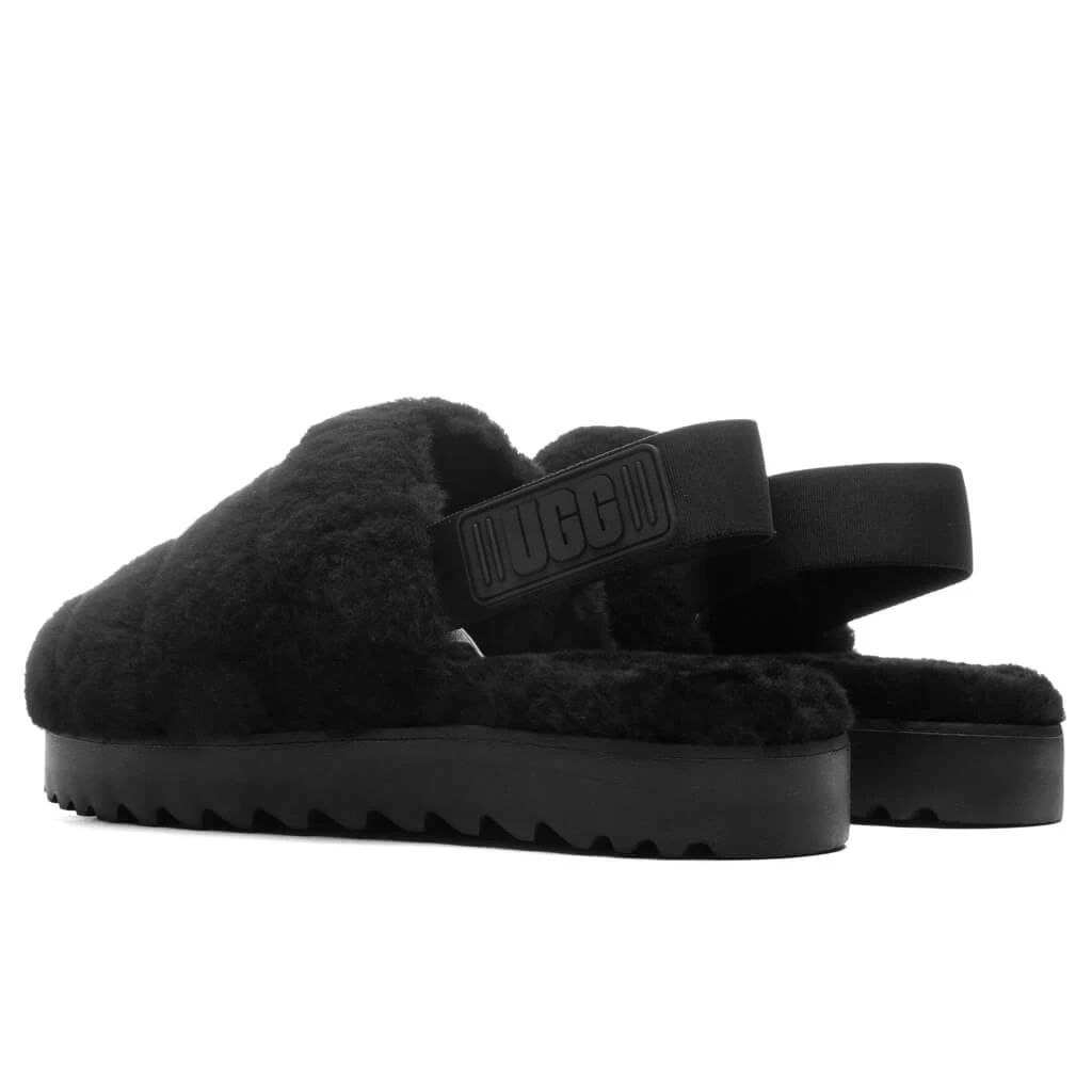 Ugg Women's Super Fluff Slipper - Black 5 Ugg Women's Super Fluff Slipper - Black - Image 3