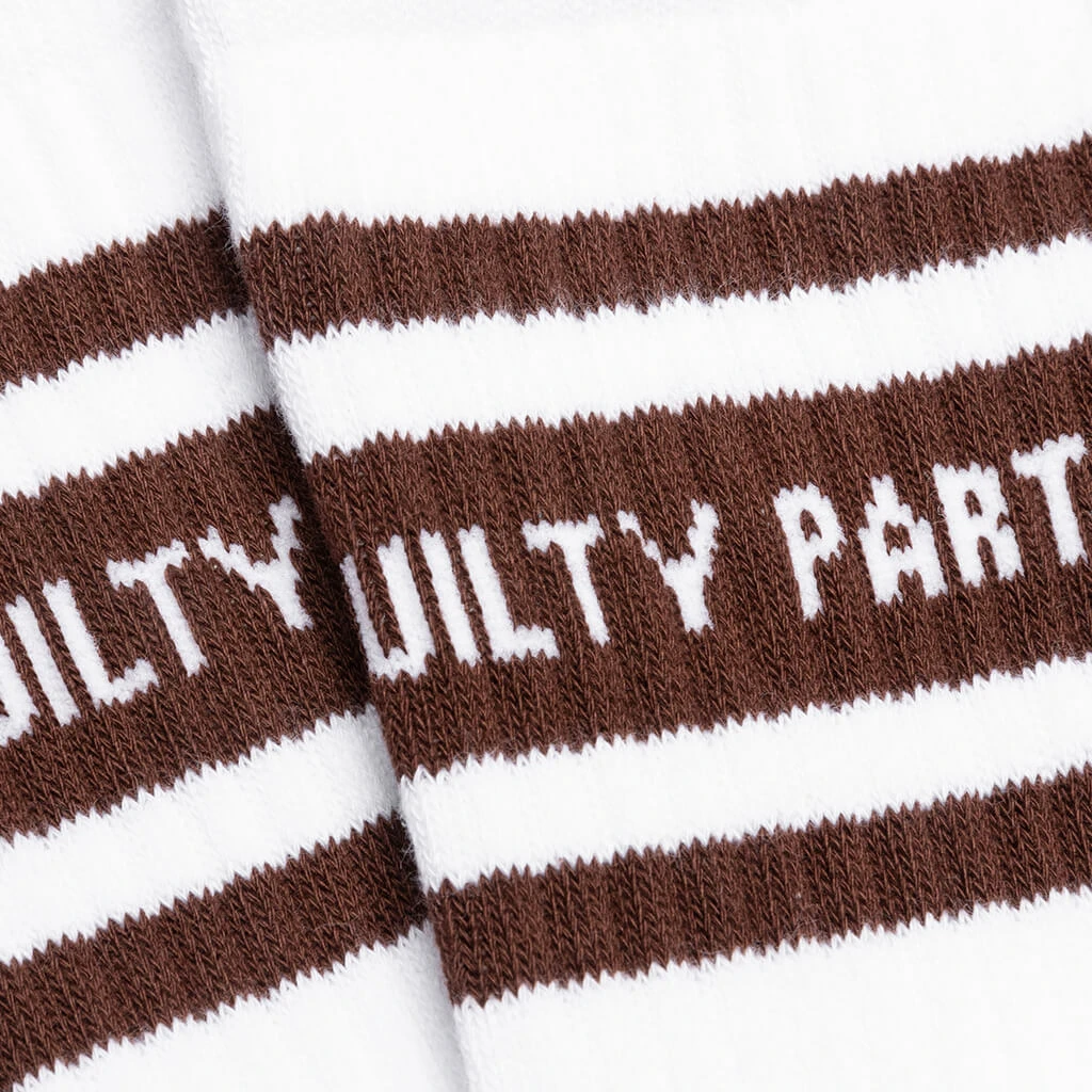 Skater Socks Type 3 - White/Brown 4 Skater Socks Type 3 - White/Brown - Image 2