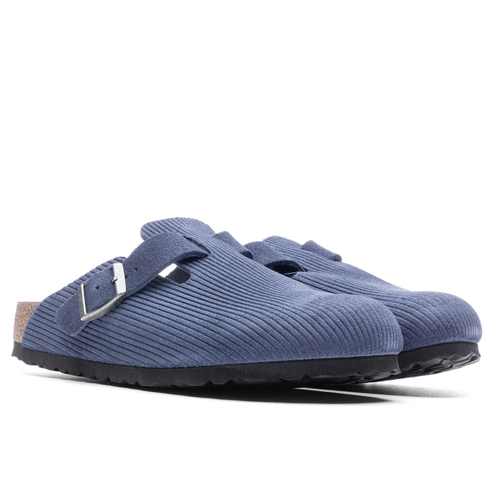 Birkenstock Wide Boston Suede Embossed - Indigo Blue 4 Birkenstock Wide Boston Suede Embossed - Indigo Blue - Image 2