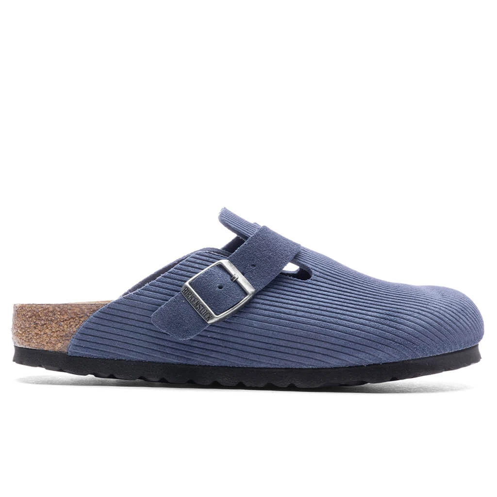 Birkenstock Wide Boston Suede Embossed - Indigo Blue 3 Birkenstock Wide Boston Suede Embossed - Indigo Blue