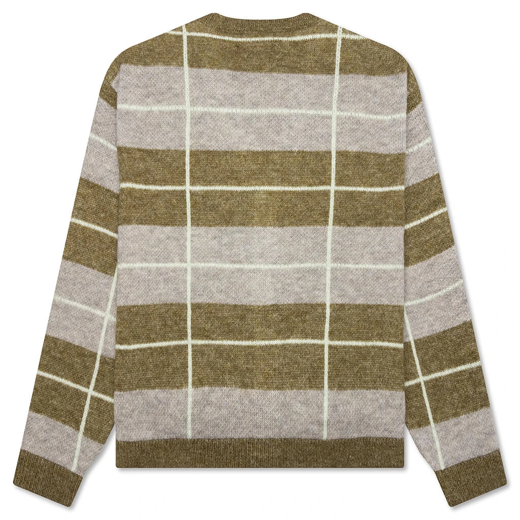 Windowpane Mohair Cardigan - Sage Multi 4 Windowpane Mohair Cardigan - Sage Multi - Image 2