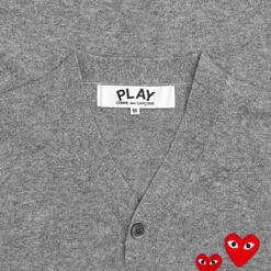 Duo Heart Cardigan - Grey 8 Duo Heart Cardigan - Grey -Fashion Clothing Store comme des garcons play duo heart cardigan grey 2