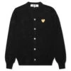 Gold Heart Cardigan - Black 2 Gold Heart Cardigan - Black -Fashion Clothing Store comme des garcons play gold heart cardigan black