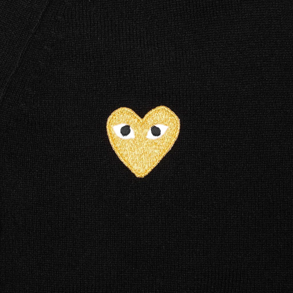 Gold Heart Cardigan - Black 6 Gold Heart Cardigan - Black - Image 4