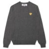 Gold Heart Sweater - Grey -Fashion Clothing Store comme des garcons play gold heart sweater grey