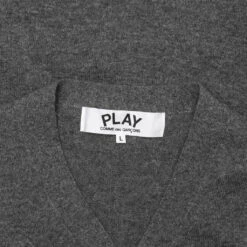 Knit Cardigan Red Heart - Grey 9 Knit Cardigan Red Heart - Grey -Fashion Clothing Store comme des garcons play knit cardigan red heart grey 2