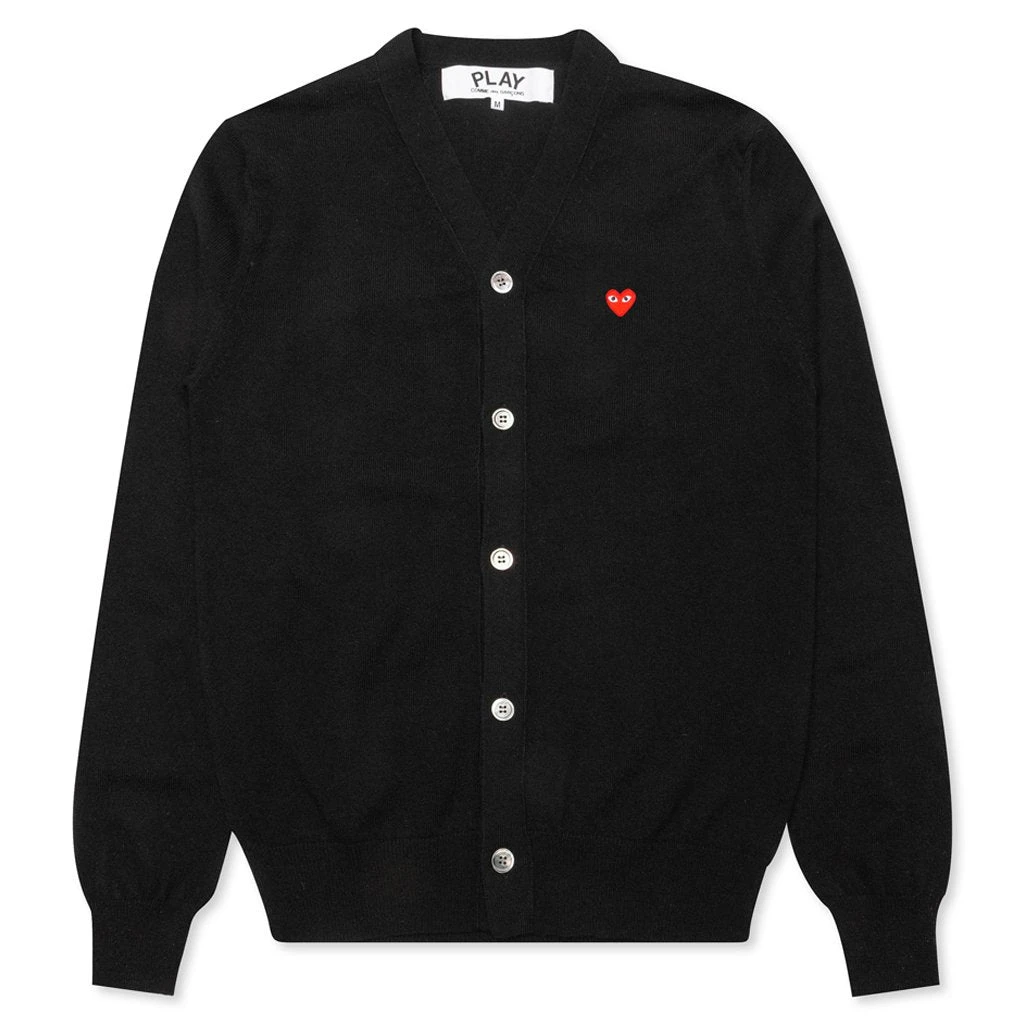 Little Red Heart Cardigan - Black 3 Little Red Heart Cardigan - Black