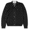 Polka Dot Cardigan Black Heart - Black 2 Polka Dot Cardigan Black Heart - Black -Fashion Clothing Store comme des garcons play polka dot cardigan black heart black
