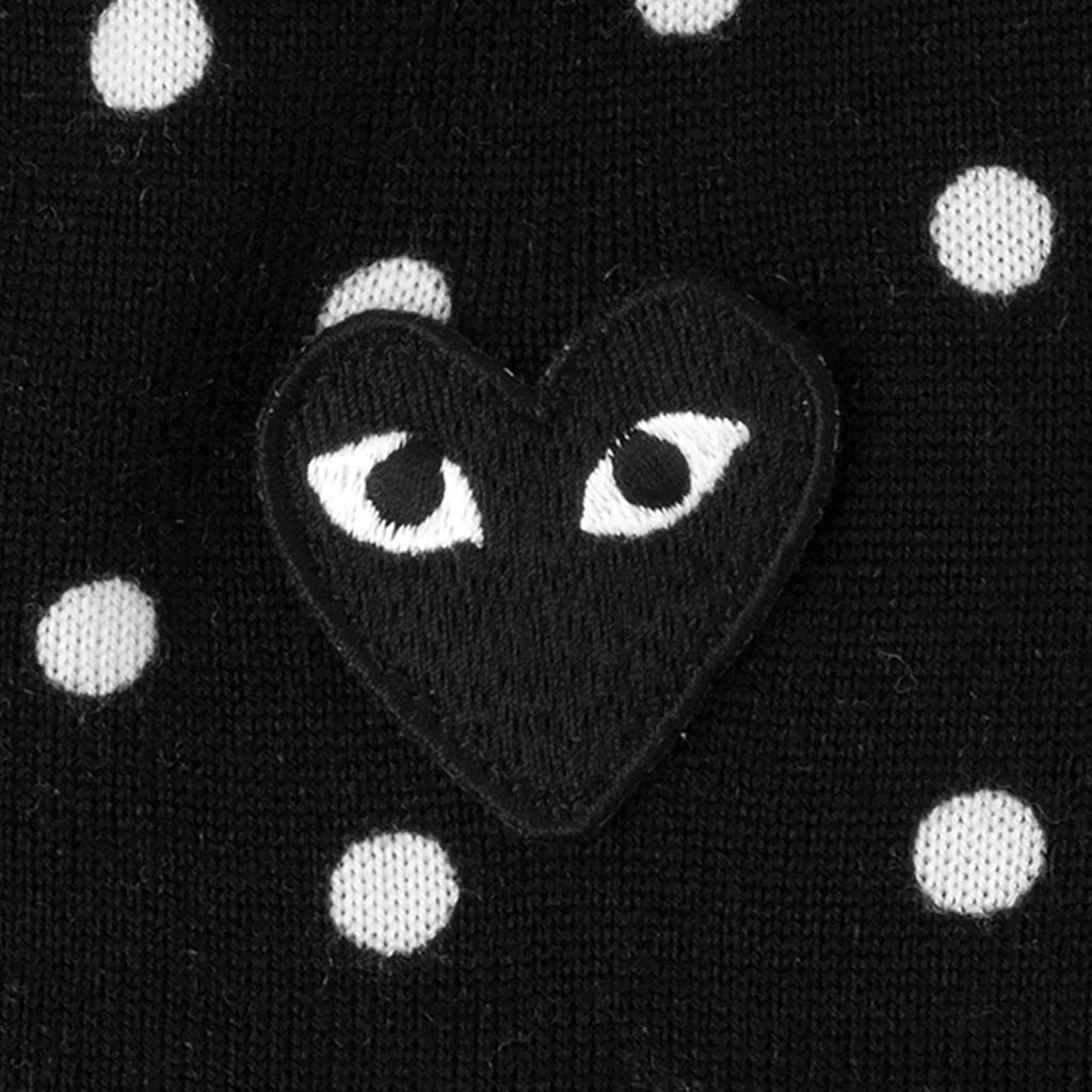 Polka Dot Cardigan Black Heart - Black 6 Polka Dot Cardigan Black Heart - Black - Image 4