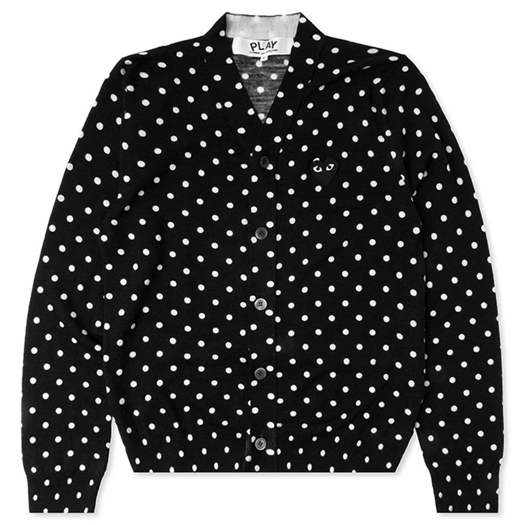 Polka Dot Cardigan Black Heart - Black 3 Polka Dot Cardigan Black Heart - Black