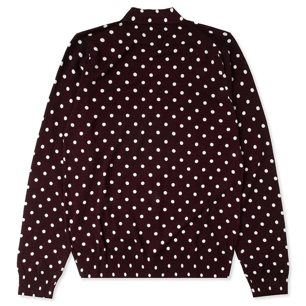 Polka Dot Cardigan Black Heart - Burgundy 4 Polka Dot Cardigan Black Heart - Burgundy - Image 2