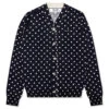 Polka Dot Cardigan Black Heart - Navy -Fashion Clothing Store comme des garcons play polka dot cardigan black heart navy