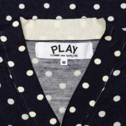 Polka Dot Cardigan Black Heart - Navy -Fashion Clothing Store comme des garcons play polka dot cardigan black heart navy 2
