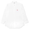 Small Emblem Button Down - White -Fashion Clothing Store comme des garcons play small emblem button down white