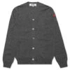 Small Heart Cardigan - Grey -Fashion Clothing Store comme des garcons play small heart cardigan grey