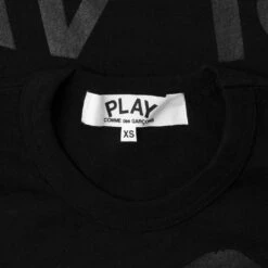 Women's Double Hearts T-Shirt - Black/Black -Fashion Clothing Store comme des garcons play womens double hearts t shirt blackblack 4