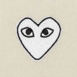 Woven V-Neck Cardigan - Natural 10 Woven V-Neck Cardigan - Natural -Fashion Clothing Store comme des garcons play woven v neck cardigan natural 3