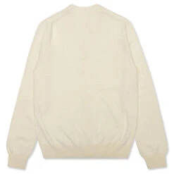 Woven V-Neck Cardigan - Natural 8 Woven V-Neck Cardigan - Natural -Fashion Clothing Store comme des garcons play woven v neck cardigan natural 5