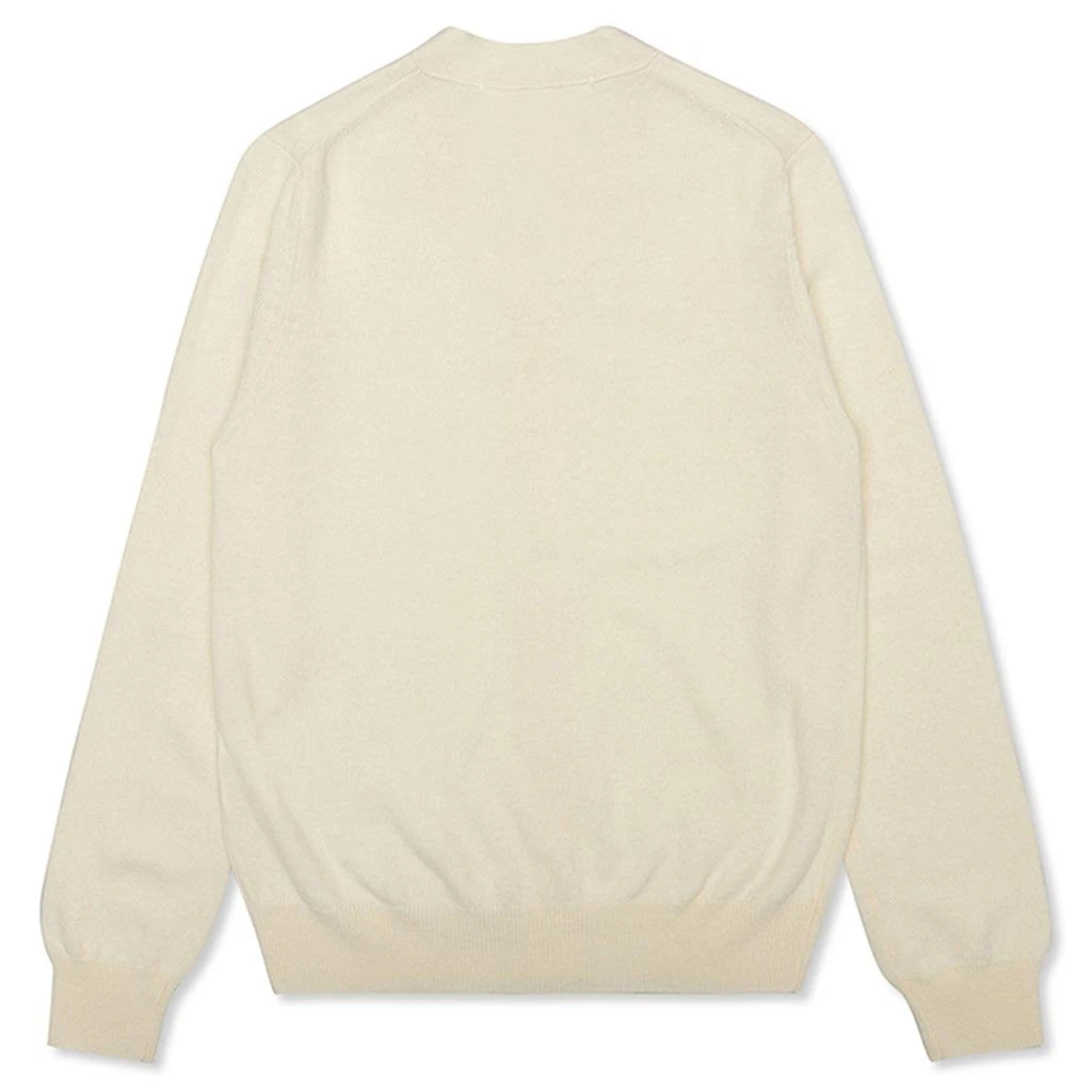 Woven V-Neck Cardigan - Natural 4 Woven V-Neck Cardigan - Natural - Image 2