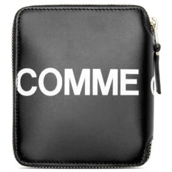 Comme Des Garcons Huge Logo Leather Wallet - Black
