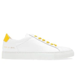 Common Projects Retro Low Glossy - White/Yellow