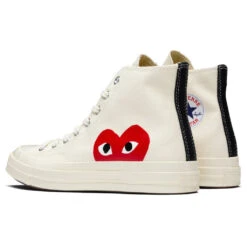 Converse X Comme Des Garcons PLAY All Star Chuck '70 Hi - White -Fashion Clothing Store converse x comme des garcons play all star chuck 70 hi white 3