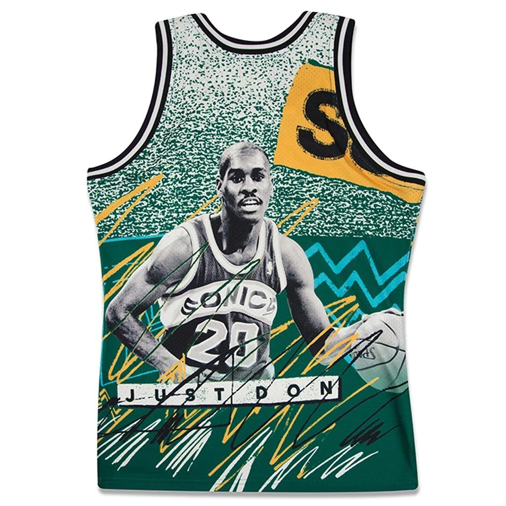 Just Don 'Seattle Supersonics' Sublimated Jersey - Pattern Kelly Green 7 Just Don 'Seattle Supersonics' Sublimated Jersey - Pattern Kelly Green - Image 5