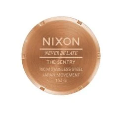 NIXON Sentry Leather - Rose Gold/Gunmetal -Fashion Clothing Store nixon sentry leather rose goldgunmetal a1052001 00 4