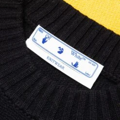 Color Block Off Crewneck - Black/Yellow -Fashion Clothing Store off white co virgil abloh color block off crewneck blackyellow 3