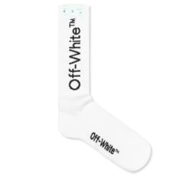 Diag Mid Length Socks - White/Black F20