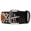 Studs Leather Belt - Black/Silver -Fashion Clothing Store off white co virgil abloh studs leather belt blacksilver