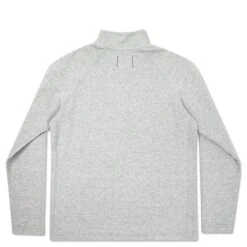 Mesh Doubleknit Half Zip L/S - Heather Grey -Fashion Clothing Store reigning champ mesh doubleknit half zip ls heather grey 4