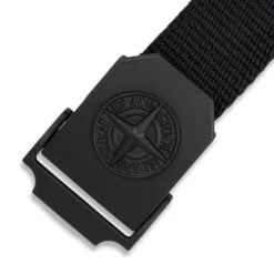 Stone Island Woven Logo Belt - Black -Fashion Clothing Store stone island woven logo belt black 691594071 v0029 os 2