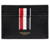 Intarsia Stripe Single Card Holder -Black -Fashion Clothing Store thom browne intarsia stripe single card holder black maw100a 00198 001