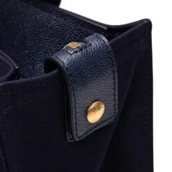 Lined Tote - Navy -Fashion Clothing Store thom browne lined tote navy mag170a 05390 415 os 4