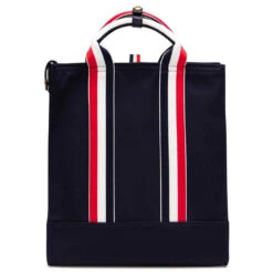 Lined Tote - Navy -Fashion Clothing Store thom browne lined tote navy mag170a 05390 415 os 5