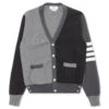 Milano Stitch V-Neck Cardigan - Grey -Fashion Clothing Store thom browne milano stitch v neck cardigan grey