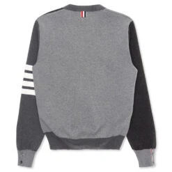 Milano Stitch V-Neck Cardigan - Grey -Fashion Clothing Store thom browne milano stitch v neck cardigan grey 2