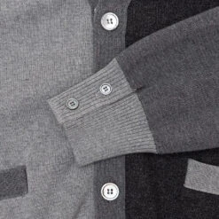 Milano Stitch V-Neck Cardigan - Grey -Fashion Clothing Store thom browne milano stitch v neck cardigan grey 4