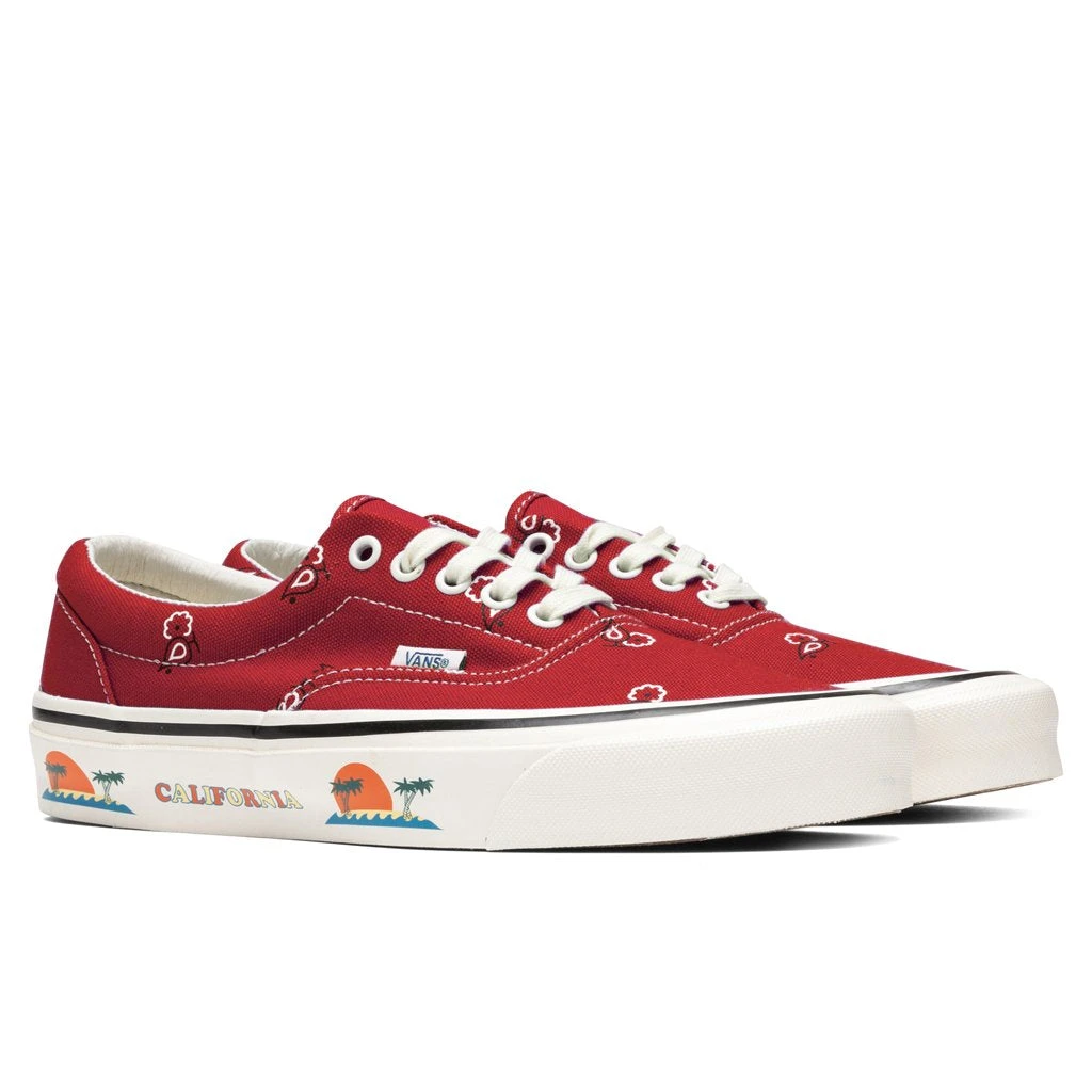 OG Era LX "Paisley" - Pompeian Red/White 4 OG Era LX "Paisley" - Pompeian Red/White - Image 2